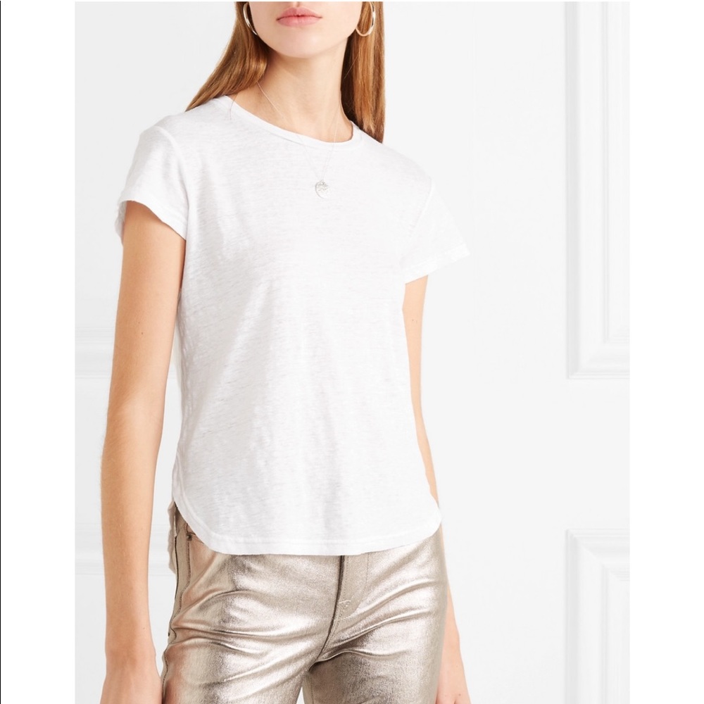 NWT Frame Denim White Short Sleeve Tee Shirt S